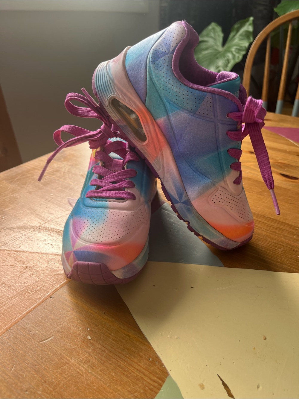 Skechers Kids Color-Shift Athletic Sneakers - Pink & Blue - Picture 1 of 5